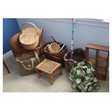 Corner Lot - wicker doll stroller, baskets, faux