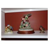 3 bird figurines Royal Adderley Blue Tit & Young,