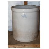 6 Gal. stoneware crock with crown stamp (has
