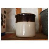 Brown & white crock