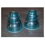 2 Hemingray 42 green wire insulators