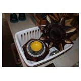 Tote lot - ashtrays and table top lighter