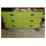 Green dresser 48.5' x 17.5' x 29' tall (contents