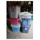 Lot 5 empty totes with lids