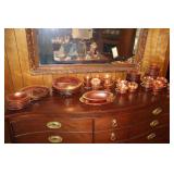 89 Pcs Federal Glass 'Normandie' iridescent