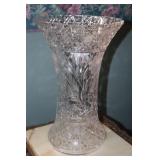 14' tall cut crystal vase