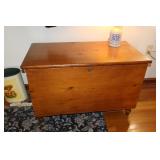 Pine Queen's board blanket chest with candle box