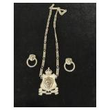Accessocraft NYC lion head shield necklace and