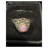 Ring with a dragons breath or opal like stone