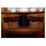 38 Pcs Cristal d'Arques - Durand 'Antique Ruby'