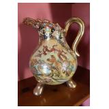 Royal Satsuma footed pitcher 12' tall