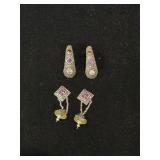 Art Deco earrings with amethyst style stones