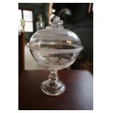 EAPG lidded compote with acorn design 12'