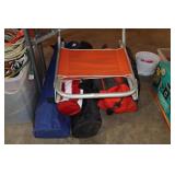 Lot - folding chairs, tent, and beach chair