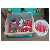Fishing lot - bobbers, lead weights, crab lines,