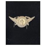 Antique winged St Christopher visor pin/clip