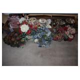 Lot of 5 faux and dry floral arrangements