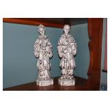 Chinese Emperor and Empress ceramic statues 15'H