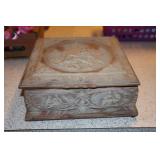 Incolay Stone Victorian cameo jewelry box 9.5' x