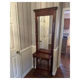 Hall tree with mirror and shelf 24 X 12 X 80
