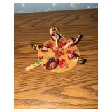 Russian folk art 'Pecking chickens' paddle toy