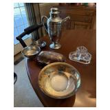 Lot - Continental silverplate cocktail shaker,