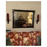 Black and gold framed wall mirror 41 X 33
