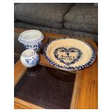 Yesteryears hand turned pottery pie plate,