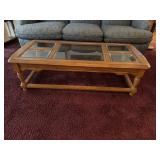 Glass top and wood coffee and end table