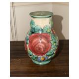 Hand painted ceramic vase with floral motif