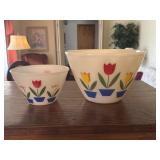 2 Fire King milk glass mixing bowls with