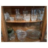 2 Shelf lots of clear glass including