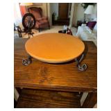 Longaberger 11" wood round shelf wrought iron