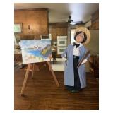 Byers Choice caroler woman artist with easle