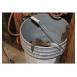 Bucket with tow chain and other chain