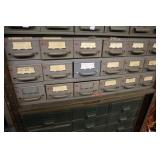 Metal parts bins with contents (pressure