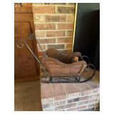 Decorative wooden & metal sleigh