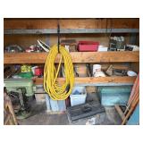 Drivers side of trailer (wooden shelves content,