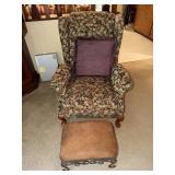 La-Z-Boy floral decorated wingback recliner