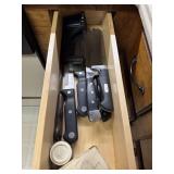 4 Drawer contents including spatulas, Paula Dean,