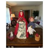 2 Byers Choice caroler figurines one is