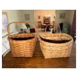 2 Baskets - small oak gathering style basket