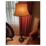 Rope style floor lamp with metal and marble base
