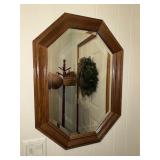 Octagon shaped wall mirror with beveled