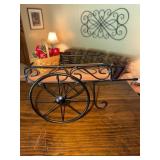 Wrought iron wagon with wooden bottom