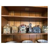 Lot of 6 Ceramic houses including bakery, Inn,