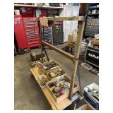 Rolling cart with 4 boxes of hand tools