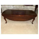 Bassett cherry coffee table and 2 drop-leaf end