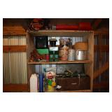 Shelf lot - rolls of twine, garden seeds, weed