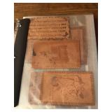 Book of old leather and paper postcards